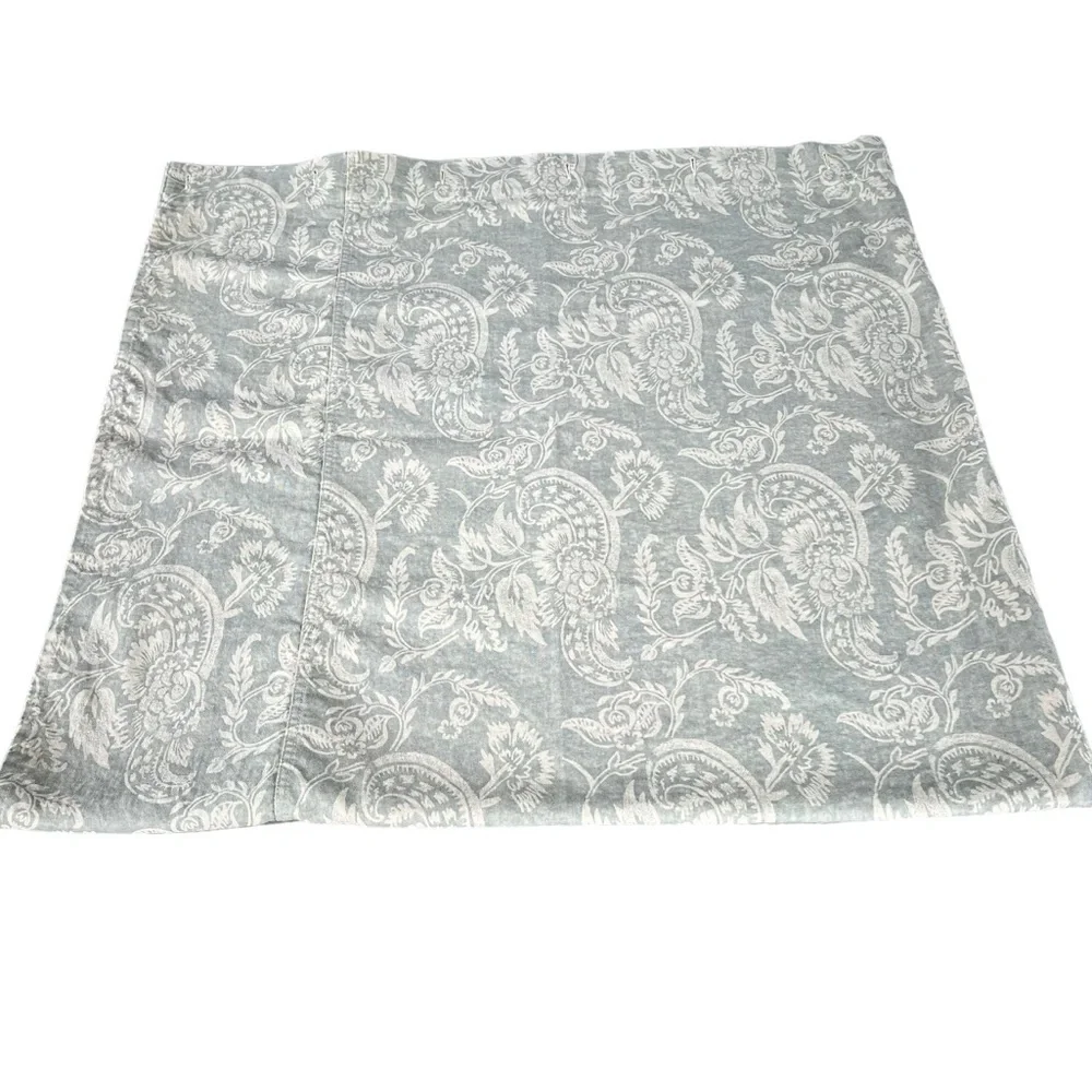 Pottery Barn Alessandra Paisley Linen Blend Shower Curtain Green/Gray GUC